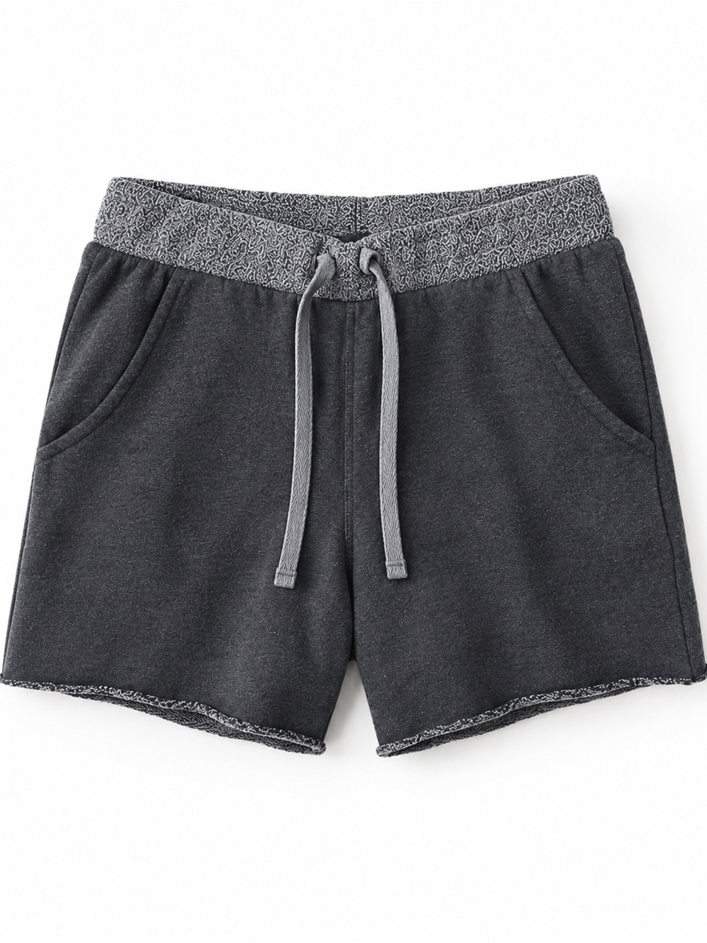 Free People Movement Gray Lounge Sweat Shorts Small Raw Hem Drawstring Cozy EUC
